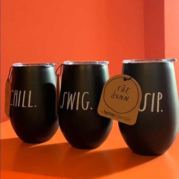 Rae Dunn Other - NWT Rae Dunn Set Of 3 wine stainless glasses